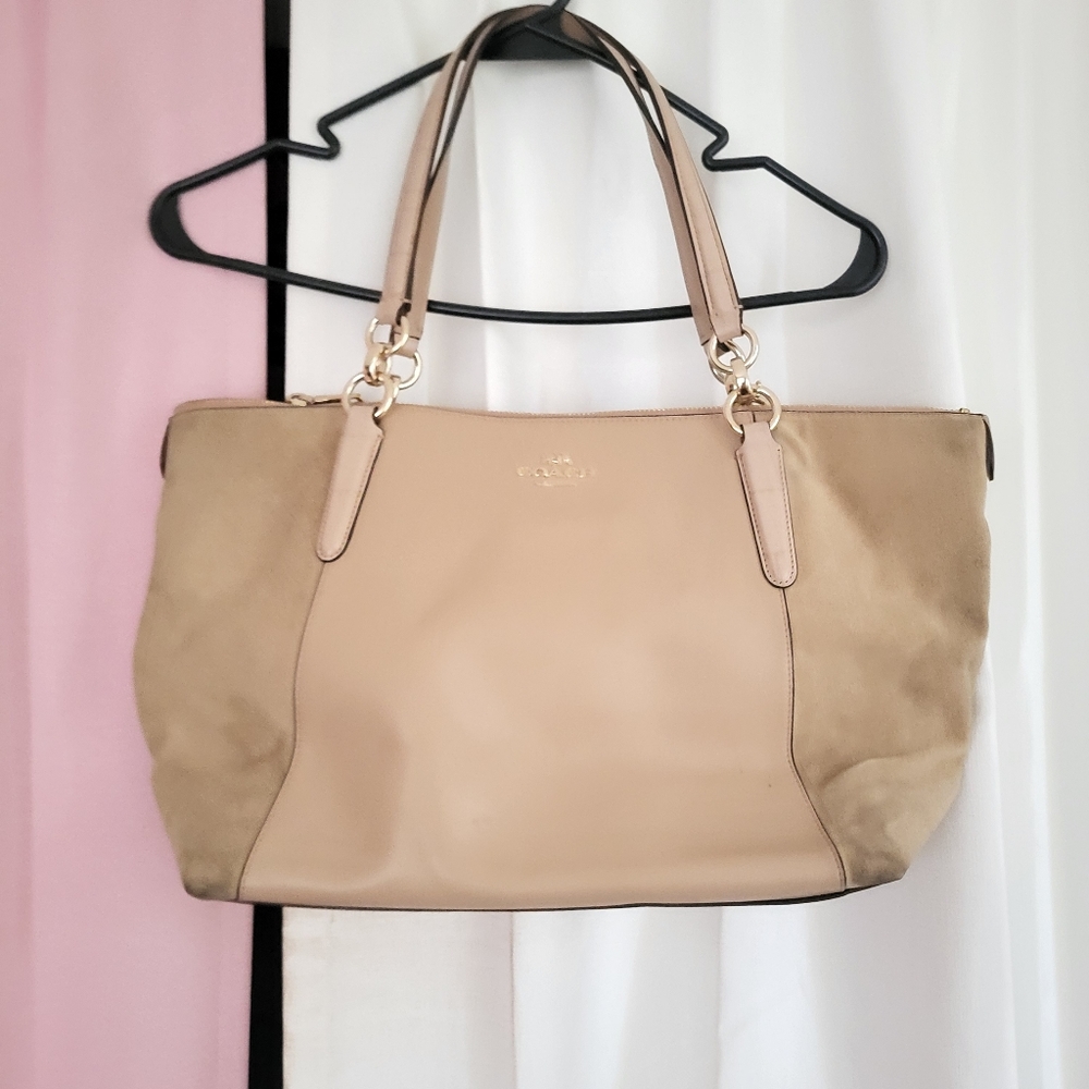 Coach Two toned tan purse